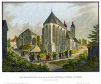 Kirche St. Stephan und Karner Stich um 1820