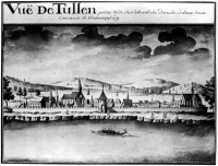 Historische Ansicht von Sparr um 1750 der Stadt Tulln an der Donau